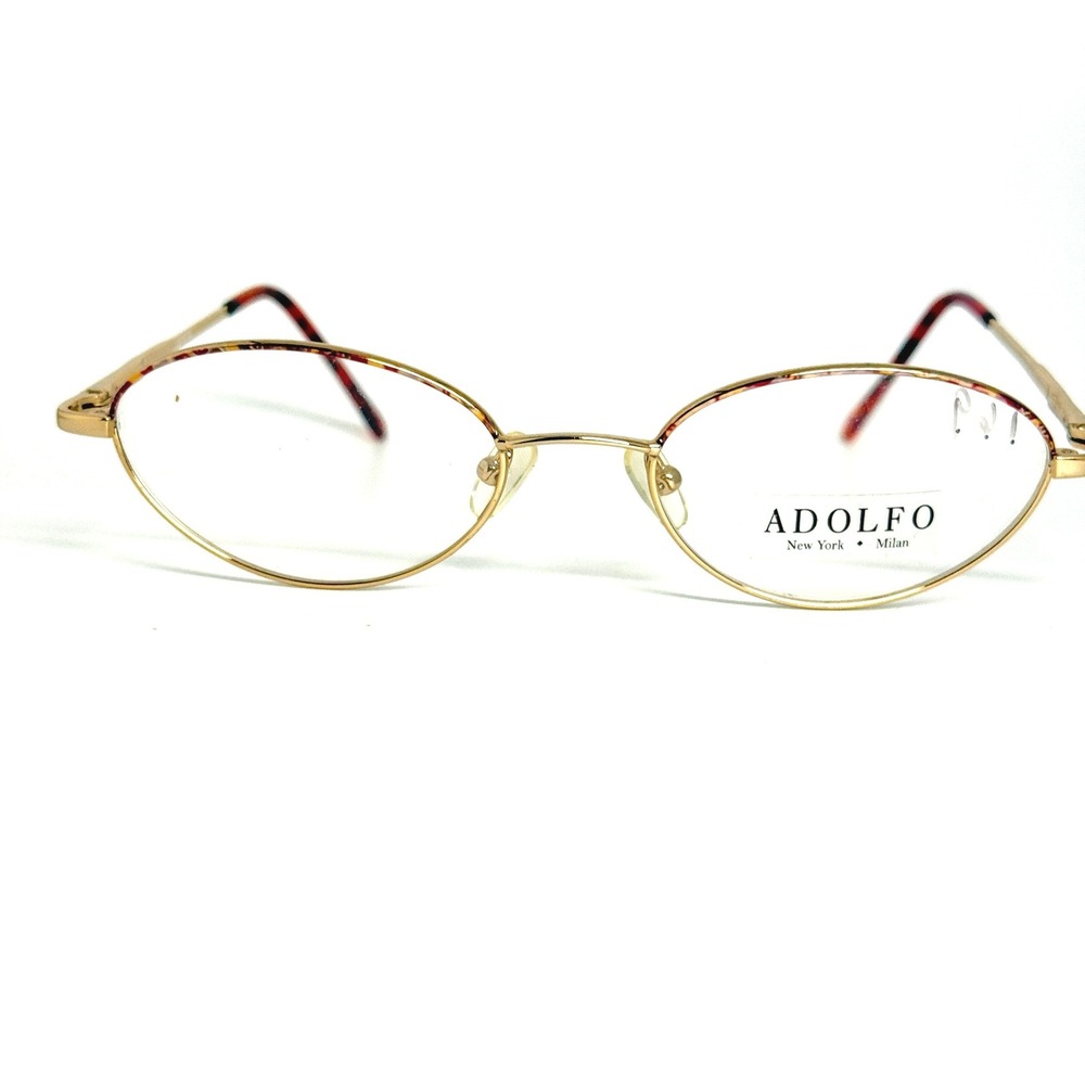 Adolfo VP-103 Purple Gold Oval Eyeglasses Frames 52-19-140 New New York Milan